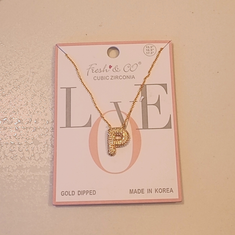 Pave Crystal Bubble Letter Necklace